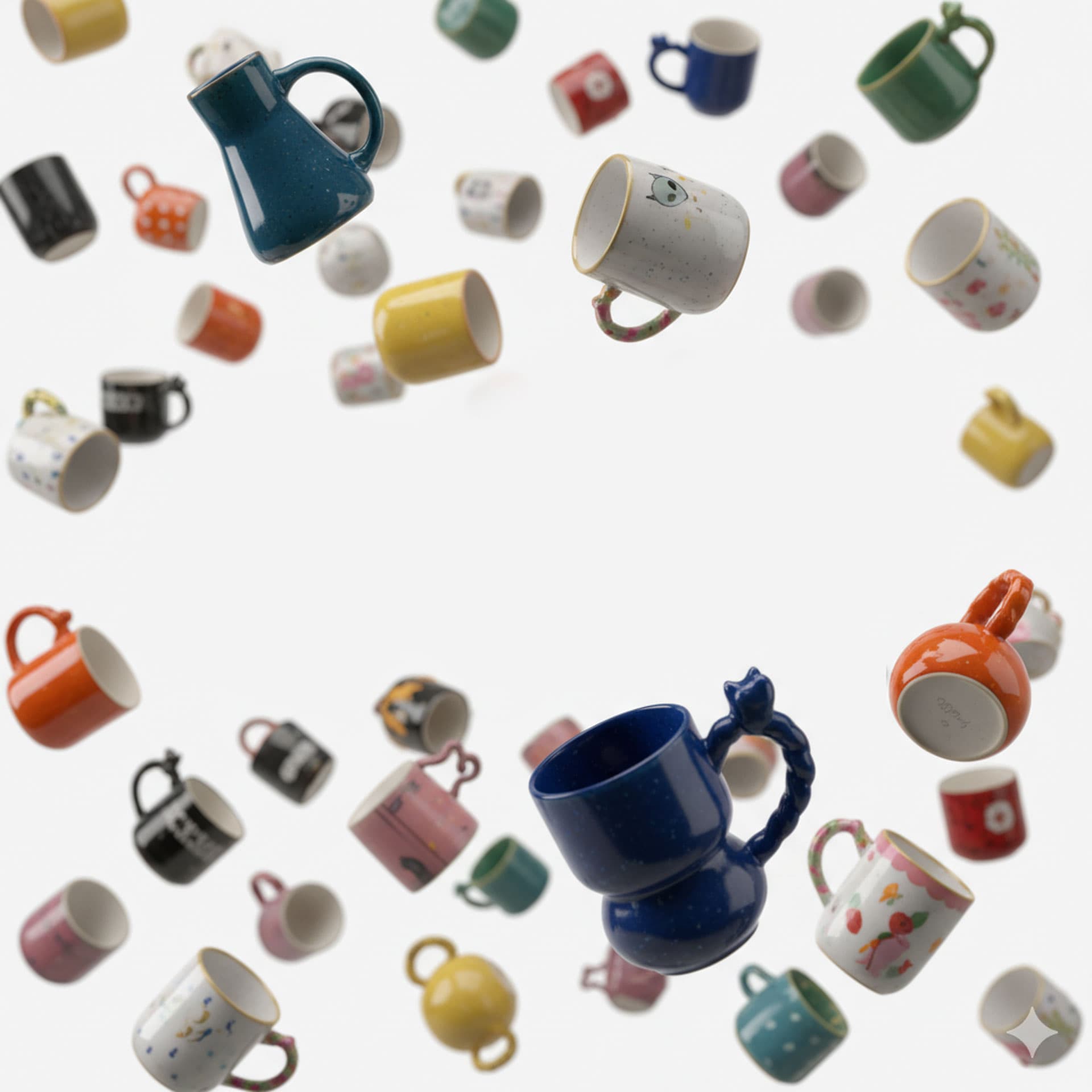 Flying mugs background