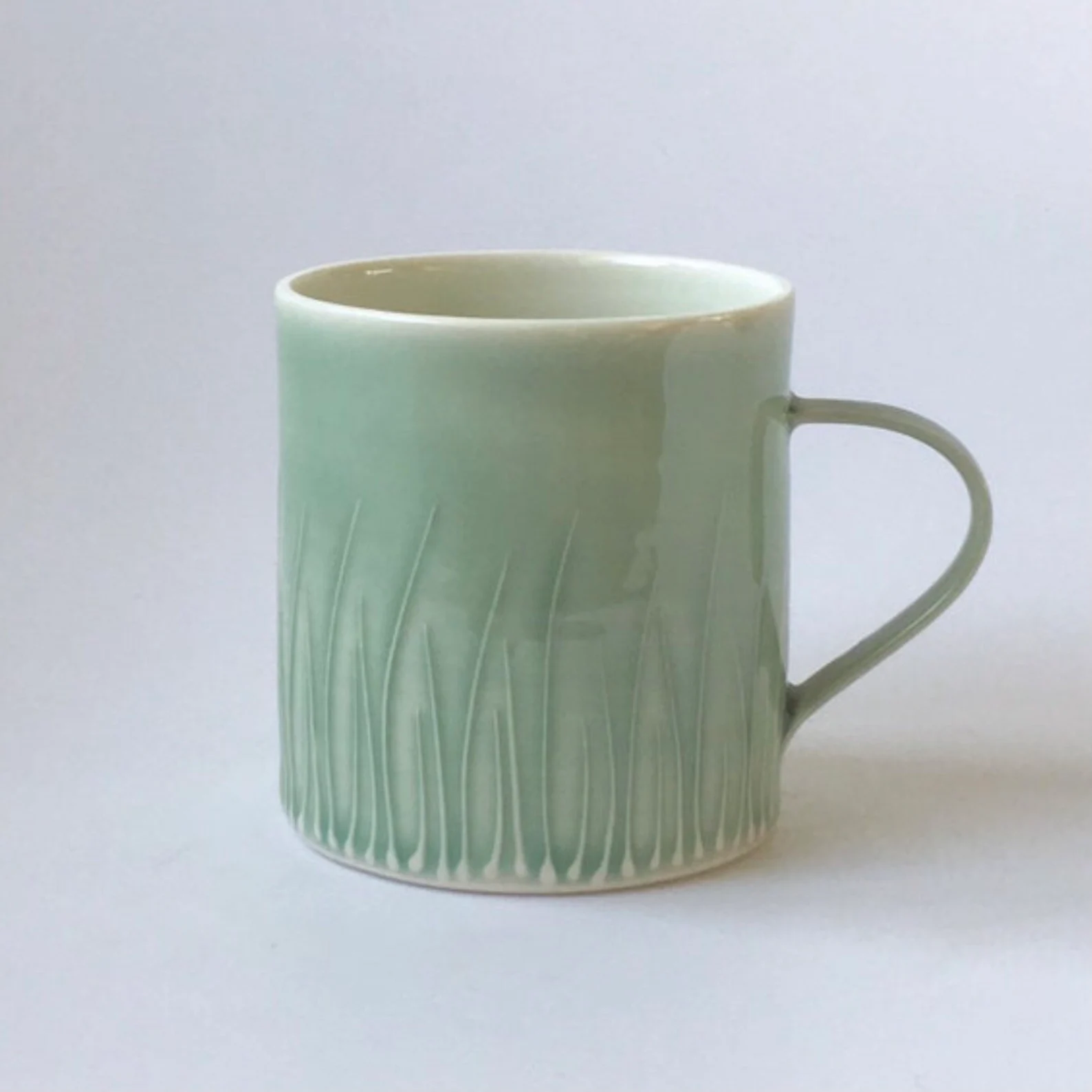 Breakfast Cup Green - Porcelain handmade cup